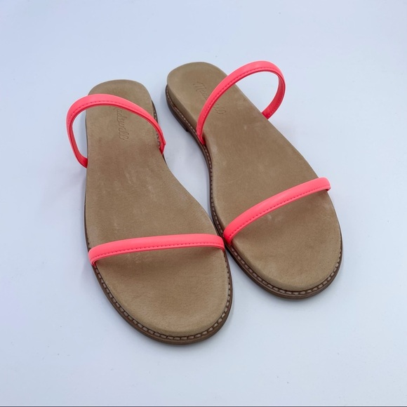 Madewell Bare Slide Sandals Electric Pink Leather Sz 10 - Picture 5 of 9